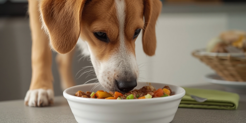 Pas jede zdrav obrok kao podrška za upaljene uši kod pasa